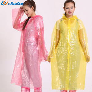 Impermeable Desechable CcRainCoat para Adultos, Universal, para Senderismo, Viajes, Montañismo, al Aire Libre, Estilo Poncho, Color Sólido, JT PE - Product Image 1