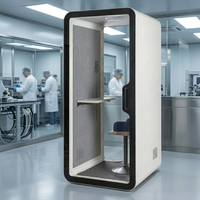 UNIBOOTH Cabine Silencieuse Préfabriquée pour Intérieur, Isolation Acoustique 33 dB, Ignifugation ISO 23351 (30-45 min), Montage Rapide, pour Salon, Commande en Gros