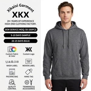 Sweat à capuche unisexe en polaire Top of the World avec motif lettres et poche, gris chiné foncé, XXL - Product Image 1