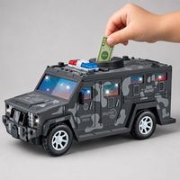 Camion blindé militaire camouflage en gros avec compartiment pour pièces et billets, idéal comme cadeau d'anniversaire pour enfants