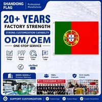 Drapeau portugais personnalisé de 3x5 pieds ; Drapeau promotionnel extérieur en polyester non tissé ; Signalétique imprimée numériquement résistante aux UV