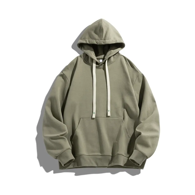 Toptan ve unisex gevşek Hoodie için özel logo kapşonlu düz renk kazak yüksek kaliteli erkek Hoodie