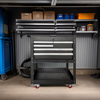Chariot professionnel en acier inoxydable de nouveau design Chariot à outils de fosse à 5 tiroirs Armoire à outils robuste