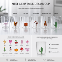 Figurine 3D dans un verre, fabrication OEM ODM, tasse en verre borosilicate de haute qualité, mug animal de Noël, vente en gros, gobelet personnalisé avec logo