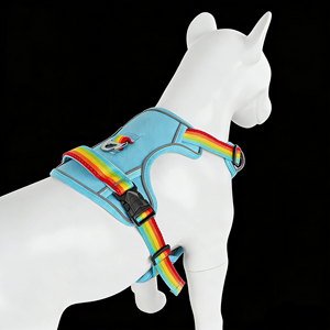 Arnés para Perro Dafeel Fashion con Rayas de Arcoíris y Tiras Reflectantes de Alta Visibilidad, Arnés Transpirable para Mascotas, Todas las Tallas - Product Image 5