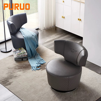 Fauteuil de bureau pivotant en tissu et cuir, style luxe léger, pour hôtel, salon ou zone de réception, fauteuil lounge moderne