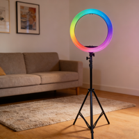 Lumière vidéo de 8 pouces, température de couleur réglable, 120V-230V, anneau lumineux LED avec support de 14 cm