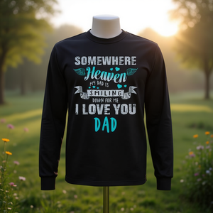T-shirt à manches longues Love Angel Dad In Heaven Memorial pour la fête des mères en famille - Product Image 3