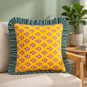 Elegant Ruffle Cushion <b>Cover</b> For <b>Sofa</b> And <b>Bed</b> Styling Decorative Pillowcase For Living Room Bedroom And Home Furnishing - Product Image 1
