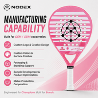Raquette de paddle Nodex SPORT personnalisable en EVA souple de forme ronde en fibre de carbone