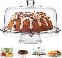Couvercle de gâteau incassable, plaque de dôme ronde de 12 pouces, couvercle alimentaire, support de gâteau en plastique transparent avec couvercle
