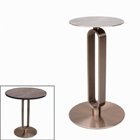 Pied de meuble en acier inoxydable couleur or rose, base de table en métal, socle pour table d'appoint de bar, maison, hôtel