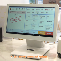 Software POS Cashcow de Uso Gratuito de por Vida, Máquina POS Android para Comercio Minorista y Restaurantes, Pantalla Dual de 15.6 Pulgadas, Android 11, Almacenamiento de 4+32 GB, RK3288