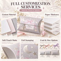 Boîte cadeau pliable en carton imprimé personnalisé avec cordon décoratif et nœud, petite boîte d'emballage pour cadeaux