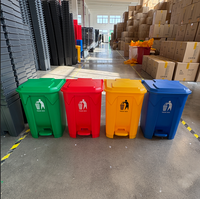 Conteneur à déchets en plastique de 20L, 30L, 50L, 80L avec pédale pour cuisine, bureau, restaurant
