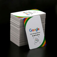 Carte NFC Sunlanrfid CR80 en plastique 13,56 MHz programmable avec code QR à scanner, NFC 213 215 216, PVC mat, carte de commentaires Google