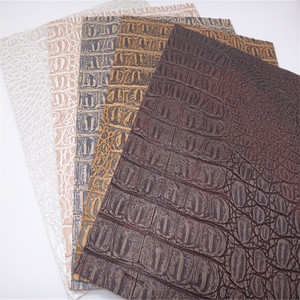 PVC crocodile Synthetic Artificial Leather <strong>Black</strong> Fabric - Product Image 6