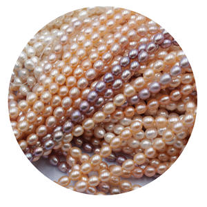 ไข่มุกน้ำจืดทำมือ DIY ขนาด 6-6.5 มม. รูปทรงข้าว แสงเงาสวยงาม สำหรับทำสร้อยคอ (แบบกึ่งสำเร็จรูป) - Product Image 5