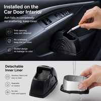 Cendrier de voiture créatif avec couvercle coulissant, en plastique noir, anti-cendres volantes, pour console, porte, intérieur, accessoires de voiture haut de gamme