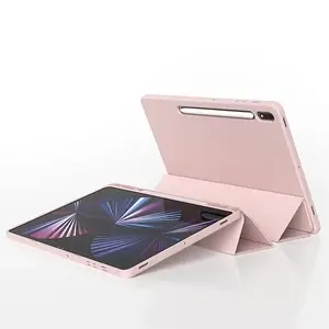 Tablet 2023 Tab S7/S8 11-Inch için kalemlik silikon kılıf darbeye Funda durumda Tablet Samsung kılıfı