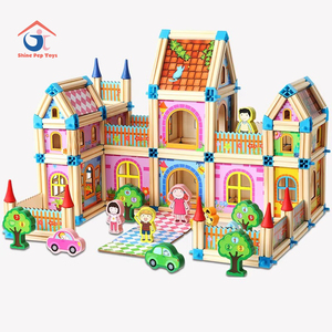 Mano grande en mano pequeña, juguetes coloridos para niños, rompecabezas de bloques de construcción, modelo de mosaico de madera, casa ensamblada - Product Image 1