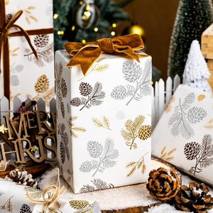 MAYPLUSS Luxury Christmas <b>Wrapping</b> <b>Paper</b> 17 Inch X 33 Feet Pine Cone Design Eco-Friendly Gift Wrap - Product Image 4