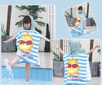 Peignoir à capuche en microfibre imprimé dessin animé robot personnalisé pour enfants, serviette de bain à capuche pour filles et garçons