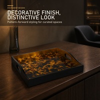 Plateau de service alimentaire en acrylique haute transparence sur mesure avec poignée métallique, étanche, facile à nettoyer, compatible avec les aliments, motif tortue