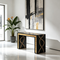 Table d'entrée de luxe en bois massif, style designer moderne, table d'appoint pour canapé, table décorative pour hall d'entrée de villa/maison de luxe