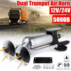 Bocina de Aire Doble de 12-24V y 500 DB, Súper Fuerte y Ruidosa, para Automóviles, Camiones, Barcos, Trenes, Vehículos, Universal - Product Image 1