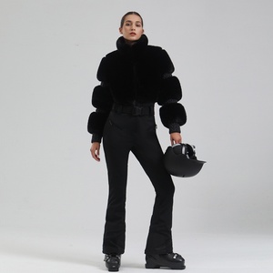 Combinaison de ski d'hiver pour <span class=keywords><strong>femme</strong></span>, coupe-vent, épaisse et chaude, une pièce, pour sports de plein air, coupe ajustée, <span class=keywords><strong>salopette</strong></span> de ski avec fourrure - Product Image 2