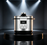 Cuisinière électrique à pression avec commande par bouton, coque extérieure en acier inoxydable, panneau numérique, modes de cuisson multiples, logo personnalisé