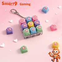 Smart9 Mechanical Switch Tester with Silicone Cat Paw Keycaps RGB Light Click Sound Keychain Fidget Toy for Kids Adults