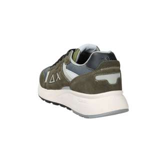 Sun68 Baskets à lacets à plateforme pour hommes, couleur vert militaire et blanc, talon de 4 cm, pointures 40-46 - Product Image 6