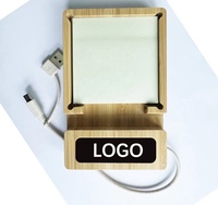 Logo lumineux personnalisé moyeu USB en bambou support mobile 2 entrées câble de paille de blé 4 ports concentrateur de charge USB avec post-it mémo note autocollante