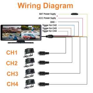 Moniteur BSD à écran tactile de 10,36 pouces 4CH 1080p Caméra sans fil Carplay <span class=keywords><strong>Android</strong></span> Auto Car Van Truck AI Monitor - Product Image 6