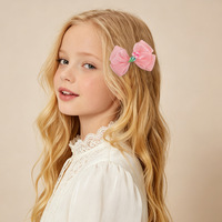 Accessoires pour cheveux de filles, best-seller, nœud en tissu fait main en forme de tulipe, pince à cheveux pour enfants, style japonais et coréen, mignon petit nœud en maille pour petite princesse