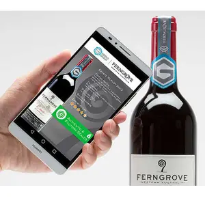 Etiqueta rfid descartável anti-refeição, etiqueta com garrafa de vinho rfid/nfc quebrável