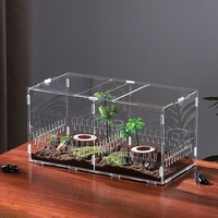 Boîte d'élevage pour reptiles en acrylique transparent, terrarium en forme de maison pour araignées sauteuses et scorpions avec ventilation