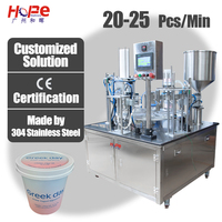 Machine de remplissage, de scellement et de bouchage rotative à tête unique pour yaourt, crème, sauce chili, confiture, liquide, remplisseuse, scelleuse, bouchonneuse