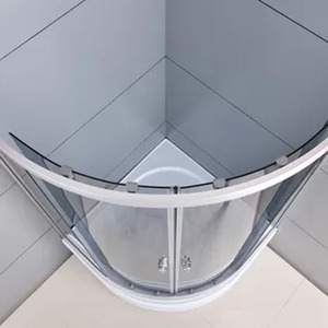 Hiện đại ARC khung thép không gỉ với Tempered Glass mềm-đóng Bypass trượt vòi hoa sen cửa cho phòng tắm căn hộ - Product Image 4