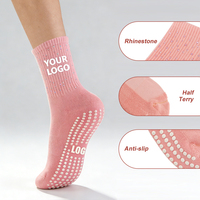 Chaussettes de Pilates en coton respirant, séchage rapide, antidérapantes, sportives, logo personnalisé, chaussettes de yoga, chaussettes de Pilates