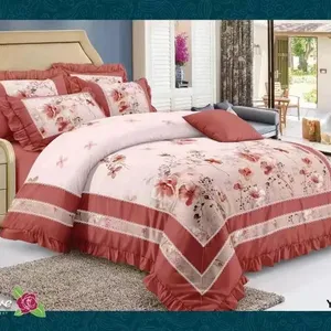 China Wholesale luxury 6 pieces duvet cover set including 1 fitted sheet 1 duvet cover 4 pillowcases set in PVC bag carton
