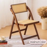 Chaise de salle à manger en rotin japonais, fauteuil rétro en bois massif Wabi-Sabi pour salon, restaurant, café, meubles d'hébergement