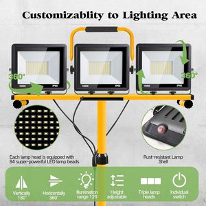 21000 Lumen Work <b>Lights</b> With Foldable Tripod Stand 3 Adjustable Head <b>LED</b> Construction for Lighting WD-962 <b>Led</b> Work <b>Light</b> WD-962 - Product Image 5