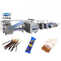 Volledig automatische chocolade Pocky stick biscuitmachine, productielijn voor finger biscuits, biscuitmachine