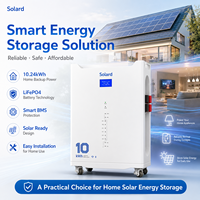 Batería Solar Apilable LiFePO4 de 10kWh para Apartamentos, de Grado Industrial, Carcasa Reforzada, Bajo Costo, Fuera de la Red
