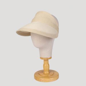 หมวกปีกกว้างกันแดดทรงเรียบหรูสำหรับผู้หญิง สไตล์ลำลองสำหรับฤดูร้อน ทำจากวัสดุฟางกระดาษ - Product Image 3