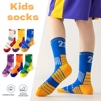 Chaussettes de sport pour enfants, chaussettes en coton douces et respirantes, antidérapantes, logo personnalisé, chaussettes de basket-ball et de football pour garçons et filles, écoles