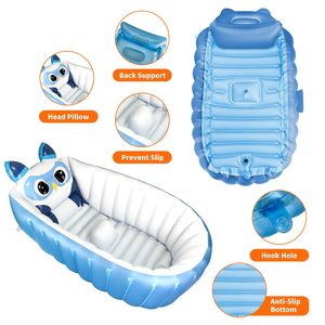 Baignoire gonflable pour bébé, pliable, portable, design de dessin animé, baignoire de douche pour nourrissons de 0 à 5 ans - Product Image 2